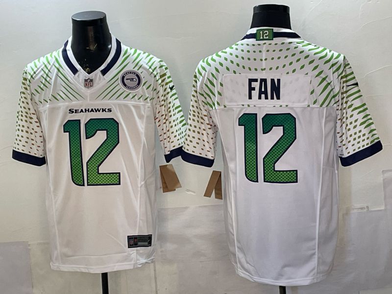 Men Seattle Seahawks #12 Fan White 5th generations Throwback 2026 Nike Limited NFL Jersey style 04